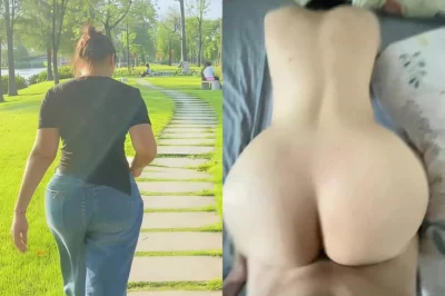 跟大屁股逛公园，肥臀跟牛仔裤太搭了，逛完马上后入