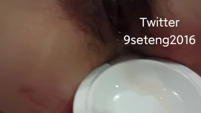 （太原母狗）内射中出以后收集精液再吞下